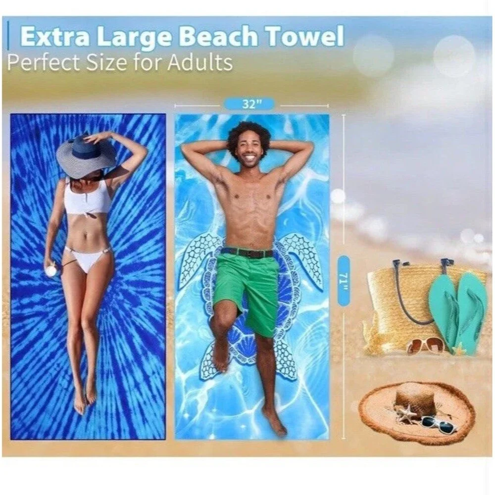 2Pk Thin Beach Towel Oversized 71